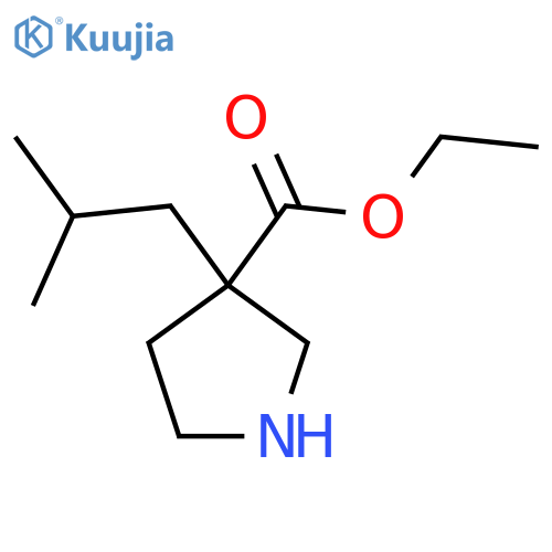 Ethyl 3-(2-methylpropyl)pyrrolidine-3-carboxylate structure