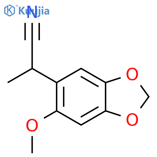 2-(6-methoxy-1,3-dioxaindan-5-yl)propanenitrile structure