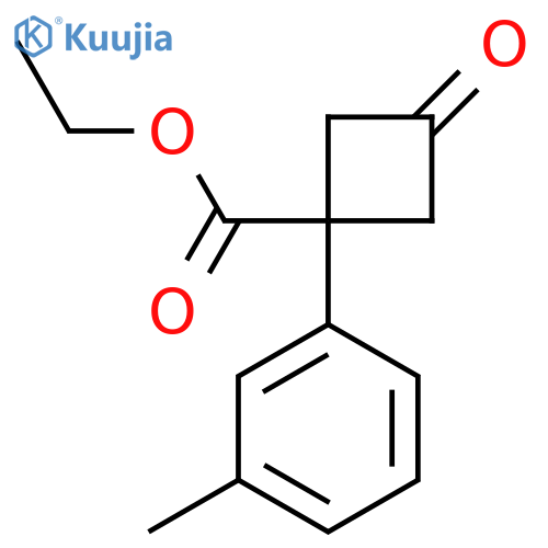 ethyl 1-(3-methylphenyl)-3-oxocyclobutane-1-carboxylate structure