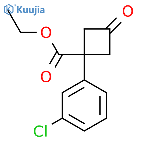 ethyl 1-(3-chlorophenyl)-3-oxocyclobutane-1-carboxylate structure