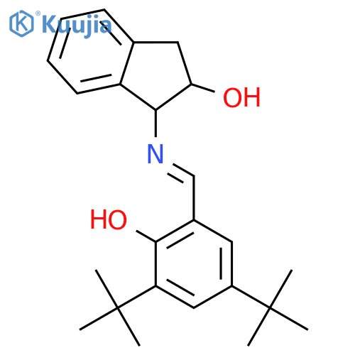 (1S,2R)-1-((3,5-Di-tert-butyl-2-hydroxybenzylidene)amino)-2,3-dihydro-1H-inden-2-ol structure