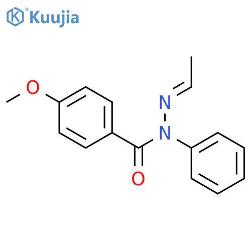 Benzoic acid, 4-methoxy-, ethylidenephenylhydrazide structure