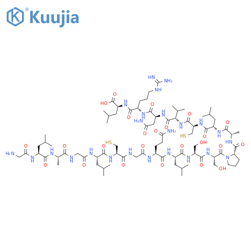 L-Leucine,glycyl-L-leucyl-L-alanylglycyl-L-leucyl-L-cysteinylglycyl-L-glutaminyl-L-leucyl-L-seryl-L-seryl-L-prolyl-L-alanyl-L-leucyl-L-cysteinyl-L-valyl-L-asparaginyl-L-arginyl- structure