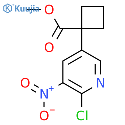 methyl 1-(6-chloro-5-nitro-3-pyridyl)cyclobutanecarboxylate structure