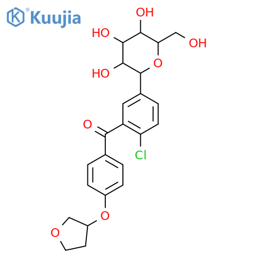(2-Chloro-5-((2S,3R,4R,5S,6R)-3,4,5-trihydroxy-6-(hydroxymethyl)tetrahydro-2H-pyran-2-yl)phenyl)(4-(((S)-tetrahydrofuran-3-yl)oxy)phenyl)methanone structure