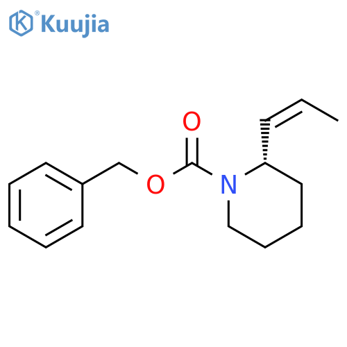 1-Piperidinecarboxylic acid, 2-(1Z)-1-propen-1-yl-, phenylmethyl ester, (2S)- structure