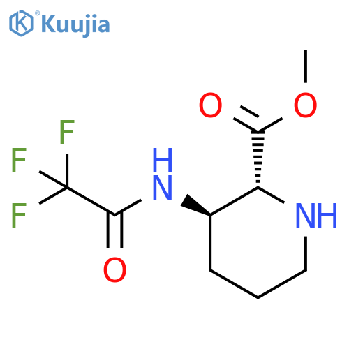 rac-methyl (2R,3R)-3-(trifluoroacetamido)piperidine-2-carboxylate, trans structure