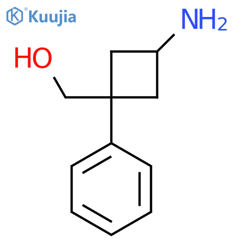 trans-(3-amino-1-phenyl-cyclobutyl)methanol structure