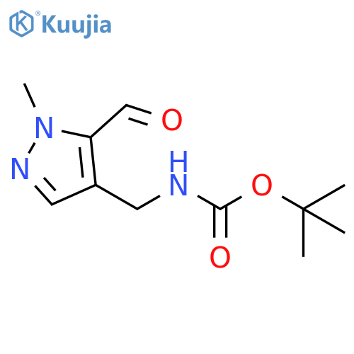tert-butyl N-[(5-formyl-1-methyl-1H-pyrazol-4-yl)methyl]carbamate structure