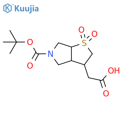 2-{5-[(tert-butoxy)carbonyl]-1,1-dioxo-hexahydro-2H-1lambda6-thieno[2,3-c]pyrrol-3-yl}acetic acid structure