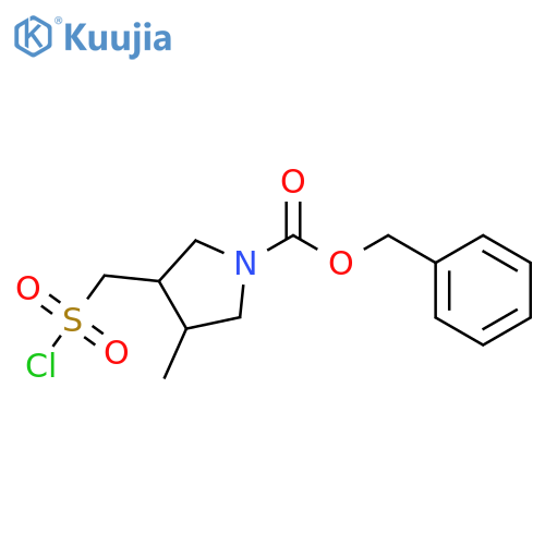 benzyl 3-[(chlorosulfonyl)methyl]-4-methylpyrrolidine-1-carboxylate structure
