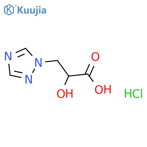 2-Hydroxy-3-(1,2,4-triazol-1-yl)propanoic acid;hydrochloride structure