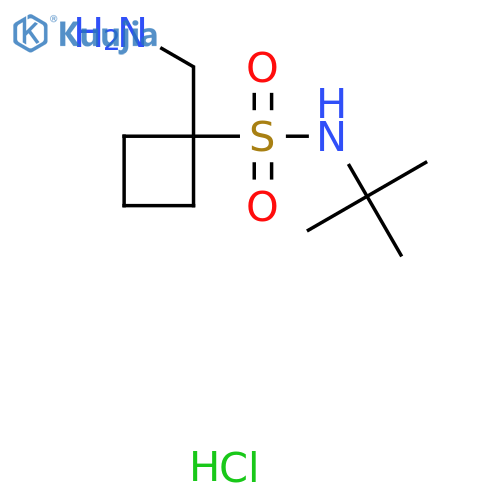 1-(Aminomethyl)-N-tert-butylcyclobutane-1-sulfonamide hydrochloride structure