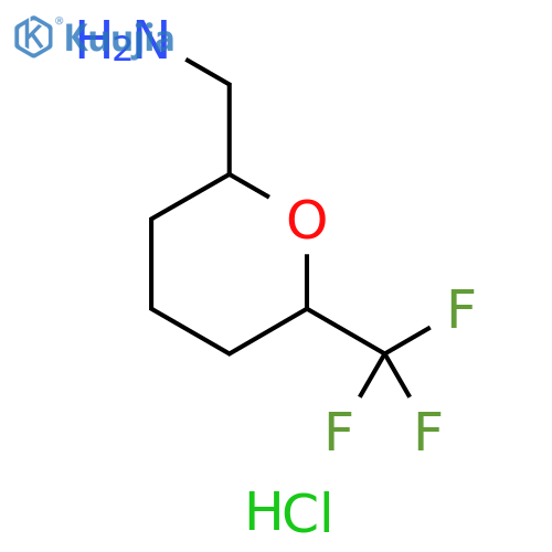 [6-(trifluoromethyl)oxan-2-yl]methanamine hydrochloride, Mixture of diastereomers structure