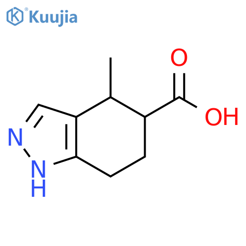 4-methyl-4,5,6,7-tetrahydro-1H-indazole-5-carboxylic acid structure