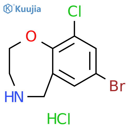7-bromo-9-chloro-2,3,4,5-tetrahydro-1,4-benzoxazepine hydrochloride structure