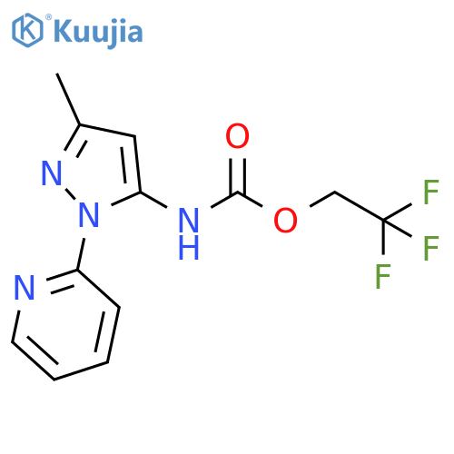 2,2,2-trifluoroethyl N-[3-methyl-1-(pyridin-2-yl)-1H-pyrazol-5-yl]carbamate structure