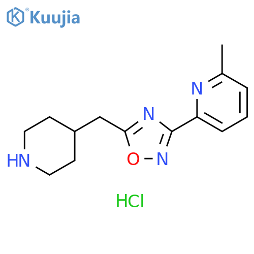 2-methyl-6-{5-[(piperidin-4-yl)methyl]-1,2,4-oxadiazol-3-yl}pyridine dihydrochloride structure