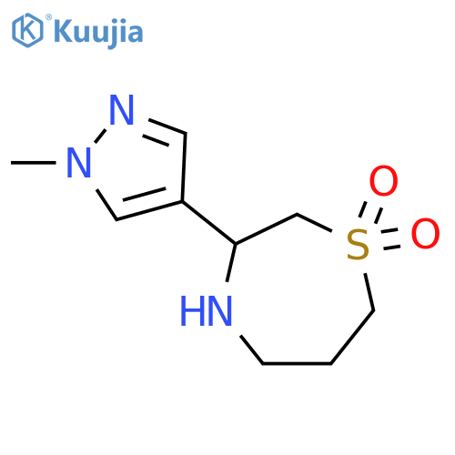 1,4-Thiazepine, hexahydro-3-(1-methyl-1H-pyrazol-4-yl)-, 1,1-dioxide structure