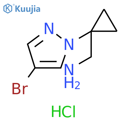 [1-(4-bromo-1H-pyrazol-1-yl)cyclopropyl]methanamine hydrochloride structure