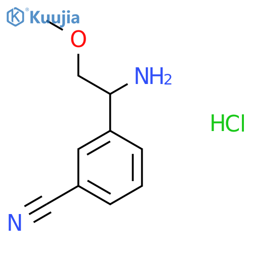 3-(1-Amino-2-methoxyethyl)benzonitrile hydrochloride structure