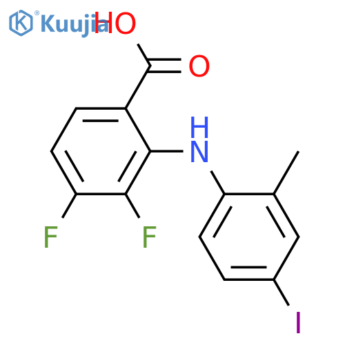 Benzoic acid, 3,4-difluoro-2-[(4-iodo-2-methylphenyl)amino]- structure