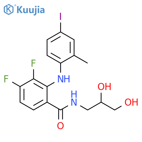 Benzamide,N-(2,3-dihydroxypropyl)-3,4-difluoro-2-[(4-iodo-2-methylphenyl)amino]- structure