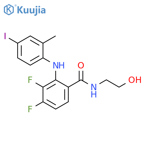 Benzamide,3,4-difluoro-N-(2-hydroxyethyl)-2-[(4-iodo-2-methylphenyl)amino]- structure