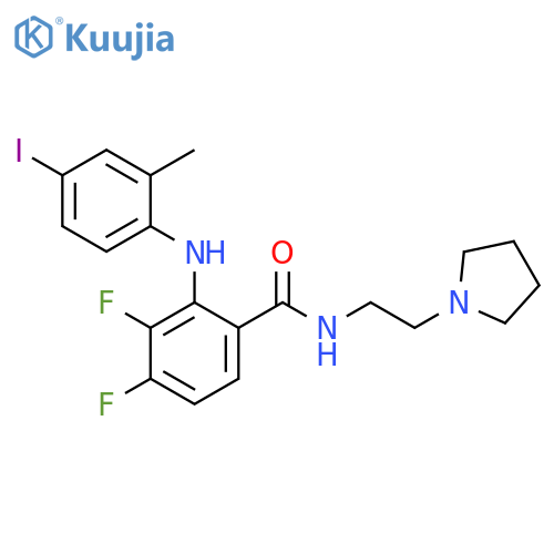 Benzamide,3,4-difluoro-2-[(4-iodo-2-methylphenyl)amino]-N-[2-(1-pyrrolidinyl)ethyl]- structure