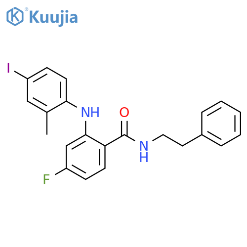 Benzamide,4-fluoro-2-[(4-iodo-2-methylphenyl)amino]-N-(2-phenylethyl)- structure
