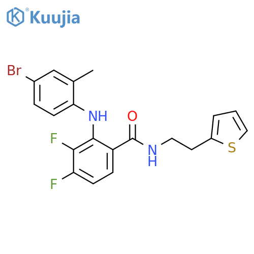 Benzamide,2-[(4-bromo-2-methylphenyl)amino]-3,4-difluoro-N-[2-(2-thienyl)ethyl]- structure