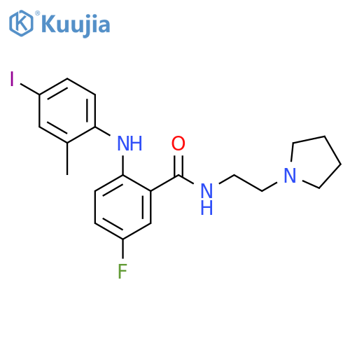 Benzamide,5-fluoro-2-[(4-iodo-2-methylphenyl)amino]-N-[2-(1-pyrrolidinyl)ethyl]- structure