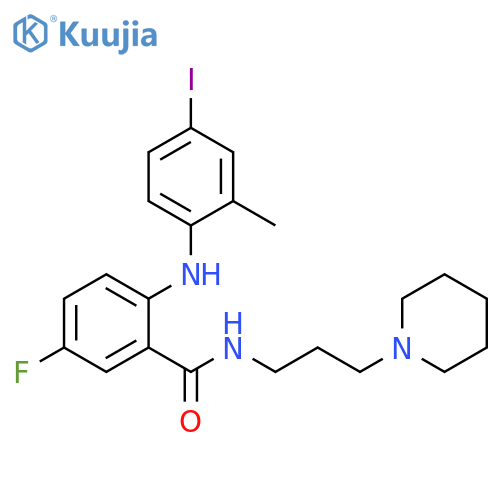 Benzamide,5-fluoro-2-[(4-iodo-2-methylphenyl)amino]-N-[3-(1-piperidinyl)propyl]- structure