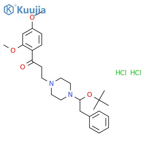 3-[4-(1-tert-butoxy-2-phenylethyl)piperazin-1-yl]-1-(2,4-dimethoxyphenyl)propan-1-one dihydrochloride structure