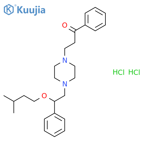 3-{4-[2-(3-methylbutoxy)-2-phenylethyl]piperazin-1-yl}-1-phenylpropan-1-one dihydrochloride structure