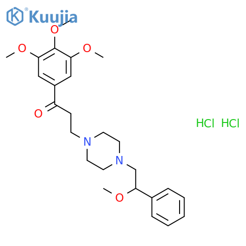 3-[4-(2-methoxy-2-phenylethyl)piperazin-1-yl]-1-(3,4,5-trimethoxyphenyl)propan-1-one dihydrochloride structure