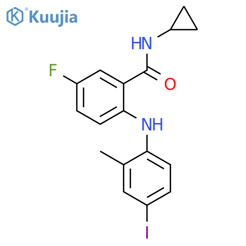 Benzamide, N-cyclopropyl-5-fluoro-2-[(4-iodo-2-methylphenyl)amino]- structure