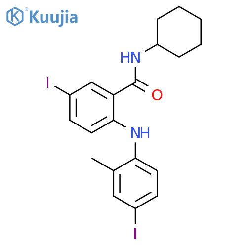 Benzamide, N-cyclohexyl-5-iodo-2-[(4-iodo-2-methylphenyl)amino]- structure
