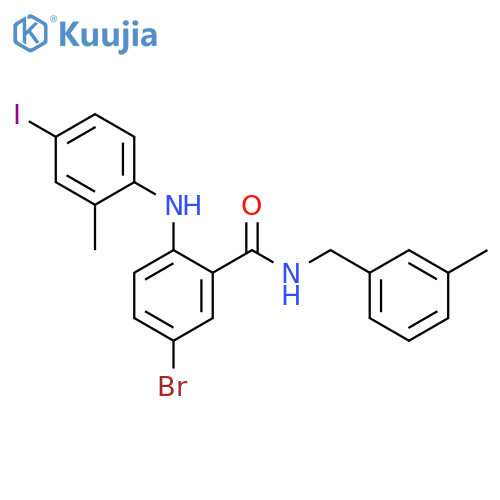 Benzamide,5-bromo-2-[(4-iodo-2-methylphenyl)amino]-N-[(3-methylphenyl)methyl]- structure