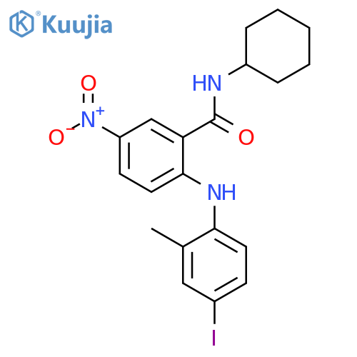 Benzamide, N-cyclohexyl-2-[(4-iodo-2-methylphenyl)amino]-5-nitro- structure