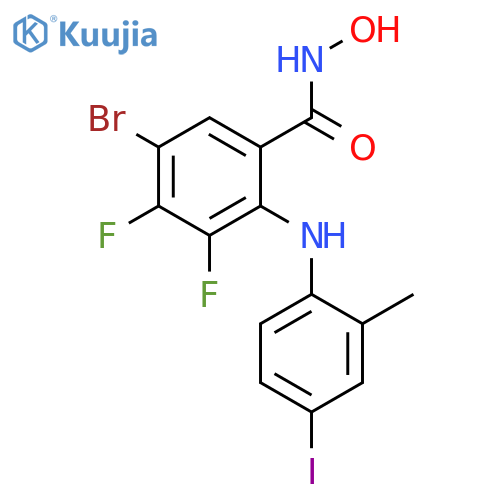Benzamide,5-bromo-3,4-difluoro-N-hydroxy-2-[(4-iodo-2-methylphenyl)amino]- structure