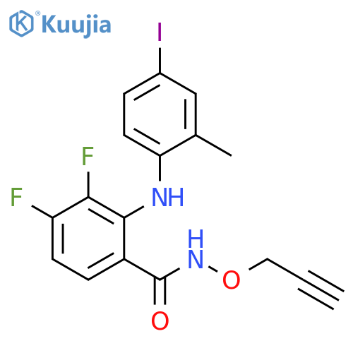 Benzamide,3,4-difluoro-2-[(4-iodo-2-methylphenyl)amino]-N-(2-propynyloxy)- structure