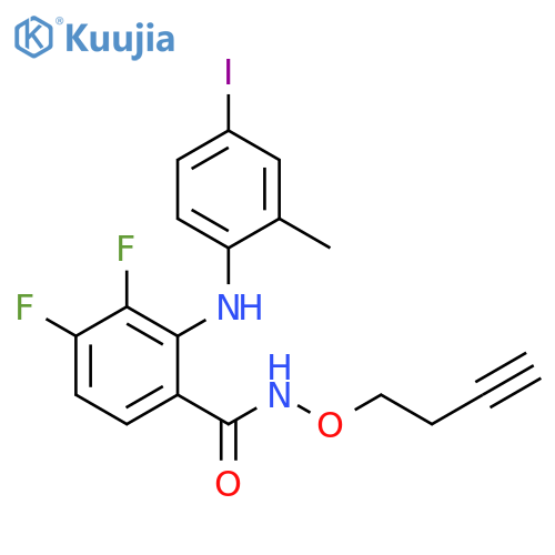 Benzamide,N-(3-butynyloxy)-3,4-difluoro-2-[(4-iodo-2-methylphenyl)amino]- structure