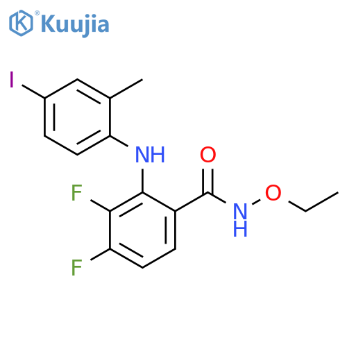 Benzamide, N-ethoxy-3,4-difluoro-2-[(4-iodo-2-methylphenyl)amino]- structure