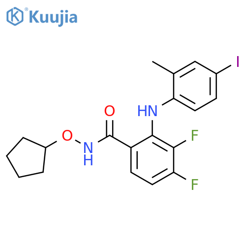 Benzamide,N-(cyclopentyloxy)-3,4-difluoro-2-[(4-iodo-2-methylphenyl)amino]- structure