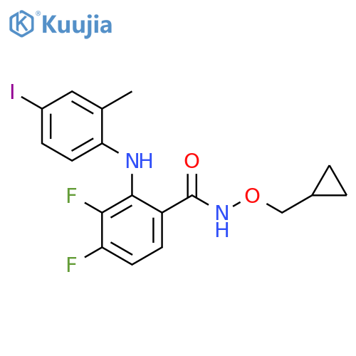 Benzamide,N-(cyclopropylmethoxy)-3,4-difluoro-2-[(4-iodo-2-methylphenyl)amino]- structure