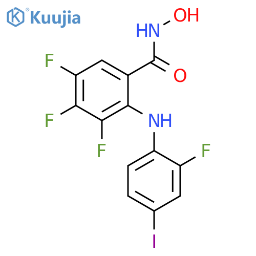 Benzamide, 3,4,5-trifluoro-2-[(2-fluoro-4-iodophenyl)amino]-N-hydroxy- structure