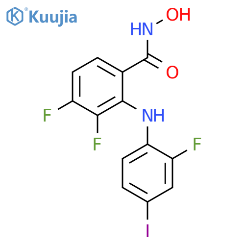 Benzamide, 3,4-difluoro-2-[(2-fluoro-4-iodophenyl)amino]-N-hydroxy- structure