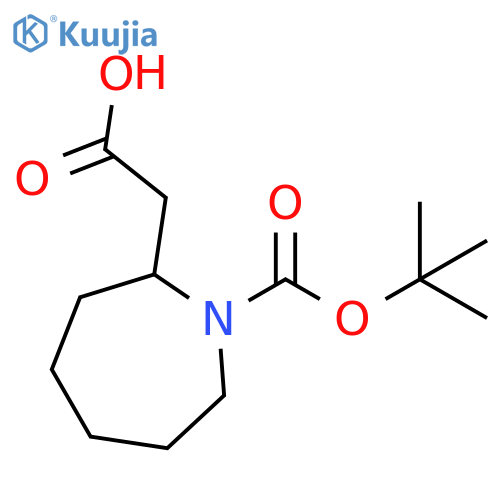 2-{1-(tert-butoxy)carbonylazepan-2-yl}acetic acid structure