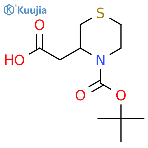 2-{4-(tert-Butoxy)carbonylthiomorpholin-3-yl}acetic Acid structure